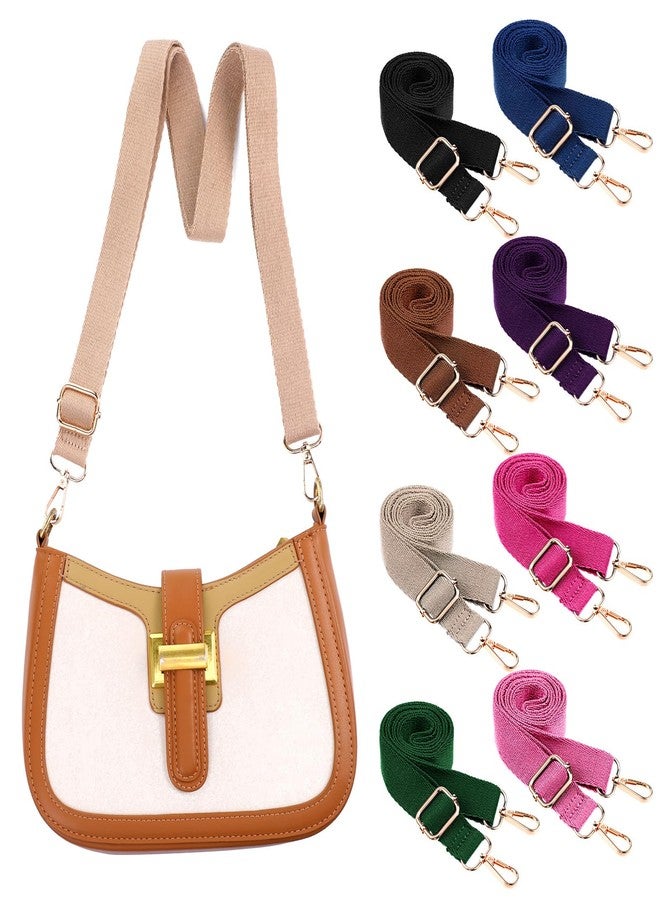 AojSup 8 Pcs Wide Purse Strap Crossbody Replacement, Adjustable Cross Body Straps for Handbags, Thick Purse Straps Replacement Crossbody with Zinc Alloy Buckles (8 Colors) - Image 1